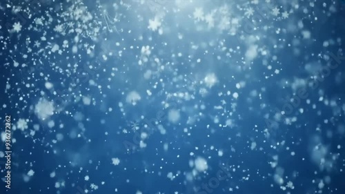Elegant Winter Wonderland. Falling Snow Animation Loop Background.