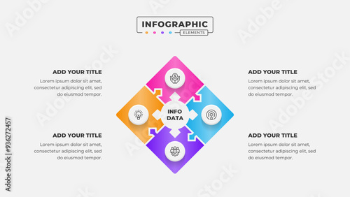 Vector puzzle infographic design template with 4 steps or options