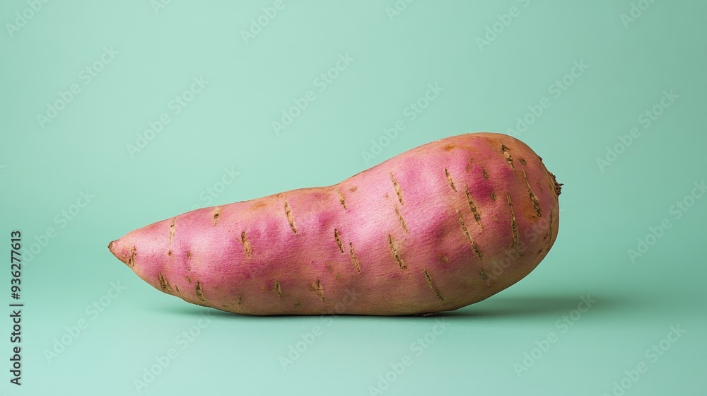 Fresh Sweet Potato on Teal Background Fresh Sweet Potato on Teal Background