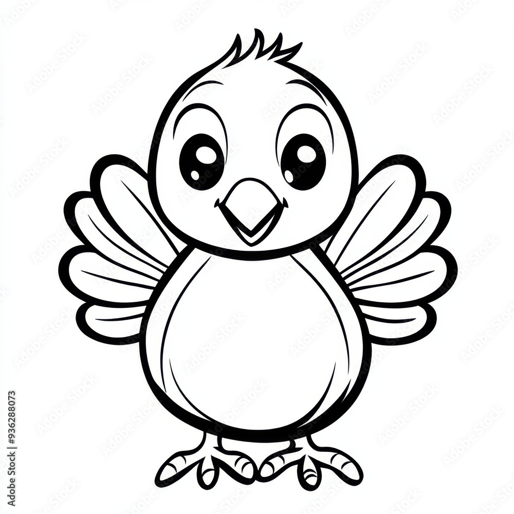 Outline illustration of a black and white turkey for drawing and coloring on white background
Outline illustration of a black and white turkey for drawing and coloring on white background