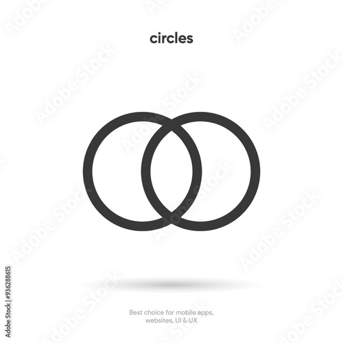 Circle outline black single icon. Merge circles symbol