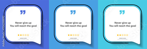 3D bubble testimonial banner, quote, infographic. Social media post template designs for quotes. Empty speech bubbles, quote bubbles and text box. Vector Illustration EPS10.