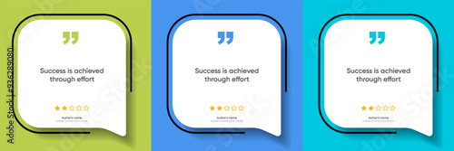 3D bubble testimonial banner, quote, infographic. Social media post template designs for quotes. Empty speech bubbles, quote bubbles and text box. Vector Illustration EPS10.