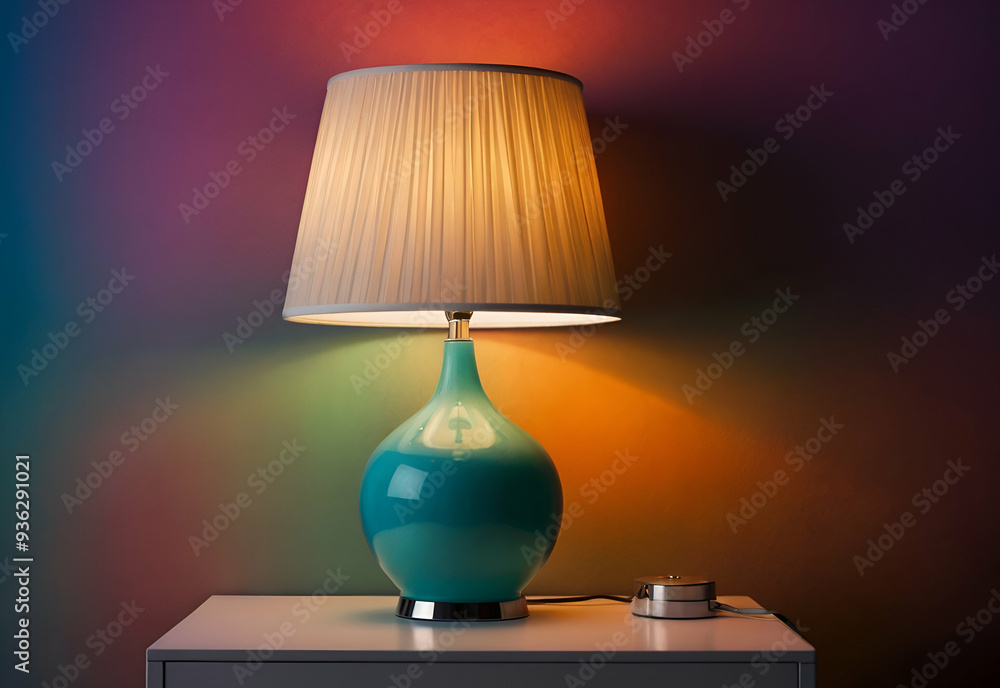 Table lamp on a colorful background Table lamp on a colorful background