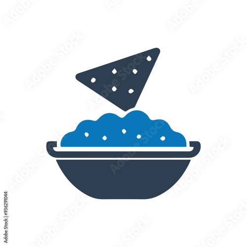 Tortilla chip and guacamole icon