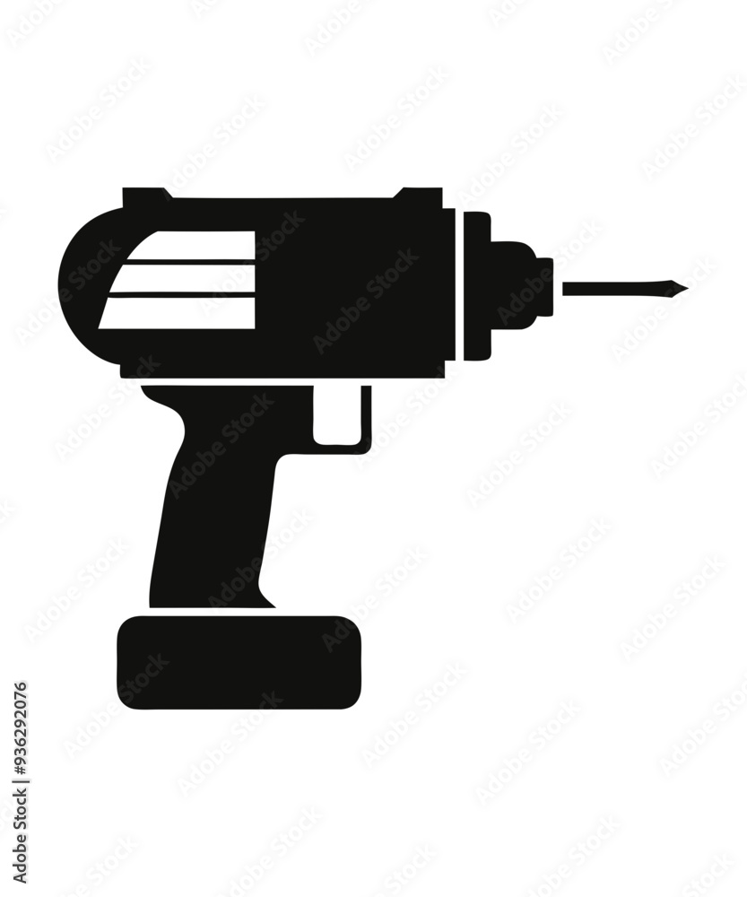 Drill silhouette vector illustration. Drill silhouette vector illustration.