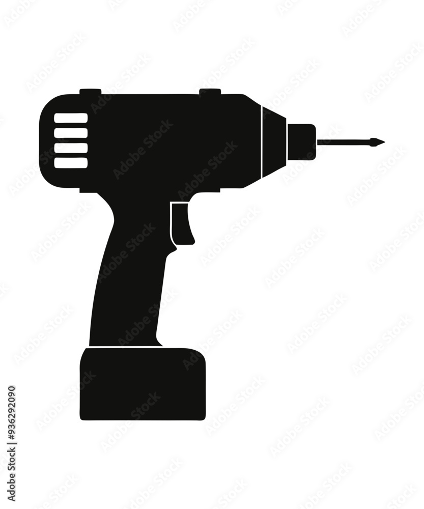 Drill silhouette vector illustration. Drill silhouette vector illustration.