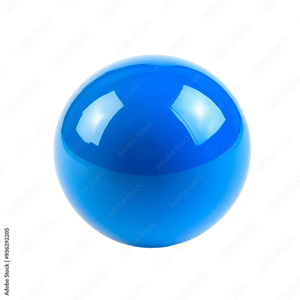 Blue ball isolated on transparent background