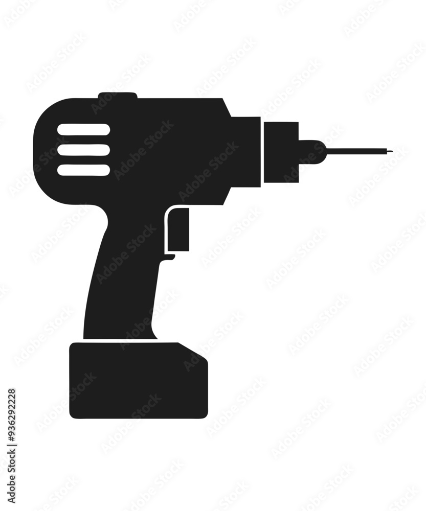Drill silhouette vector illustration. Drill silhouette vector illustration.