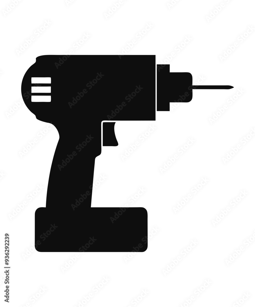 Drill silhouette vector illustration. Drill silhouette vector illustration.
