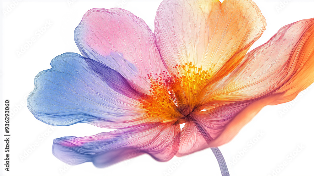 A colorful flower with a white background A colorful flower with a white background