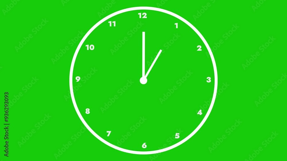 60 Second Green Screen Analog Clock 60 Second Green Screen Analog Clock
