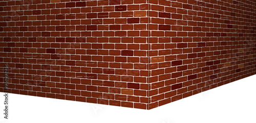 Reddish brown brick wall corner