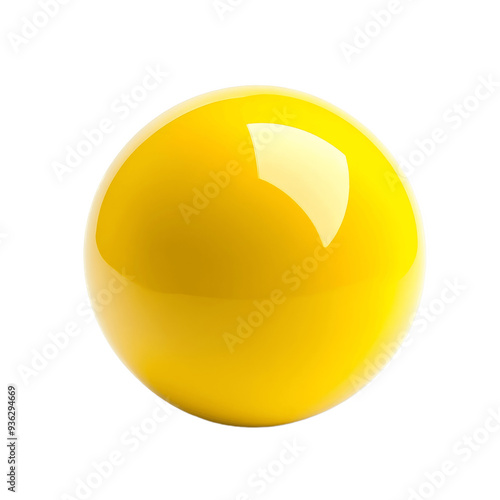 Yellow ball isolated on transparent background
