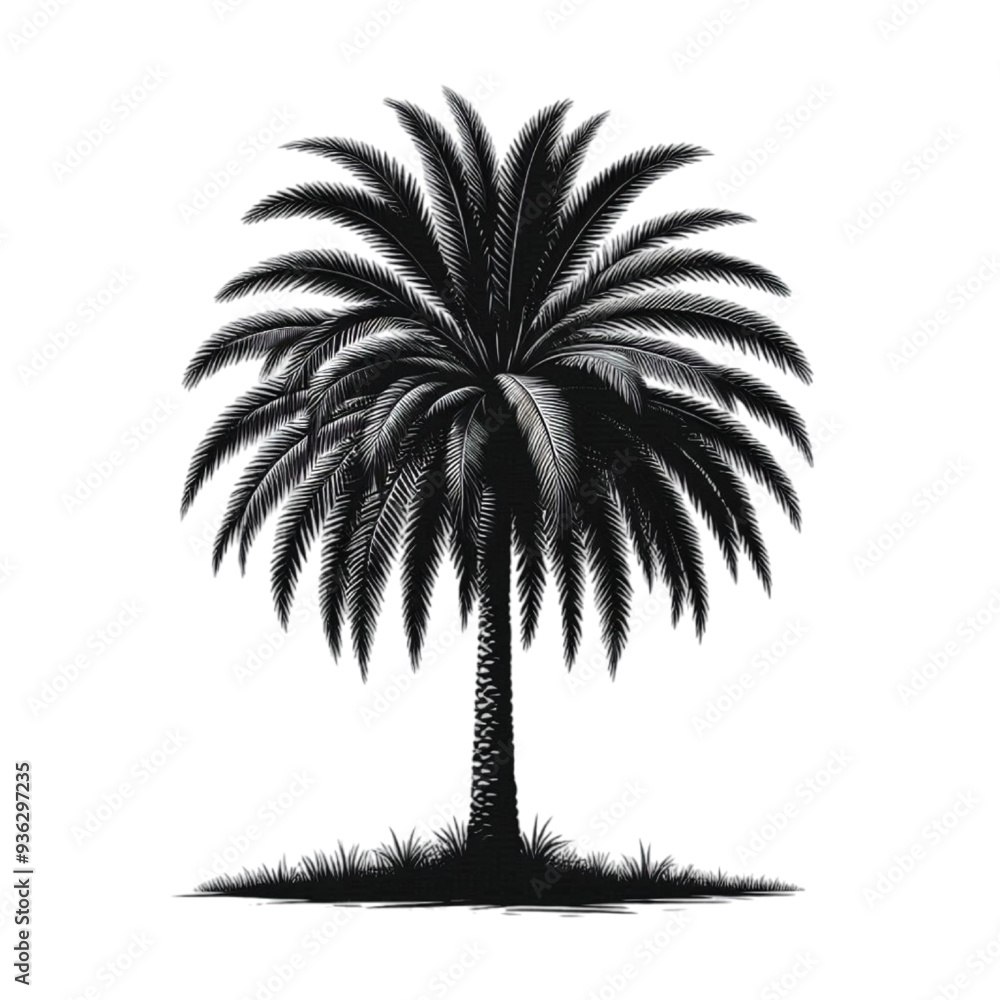 Obraz premium A silhouette palm oil tree vector 