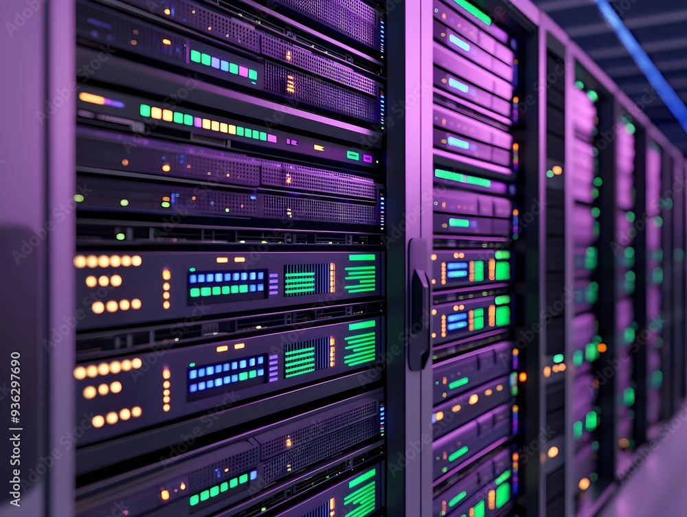 A visualization of big data being processed by servers, showing complex patterns and relationships A visualization of big data being processed by servers, showing complex patterns and relationships