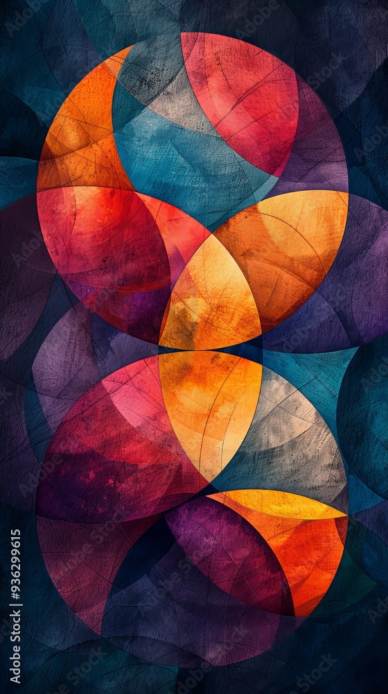 Watercolor effect applied to geometric textured pattern Watercolor effect applied to geometric textured pattern