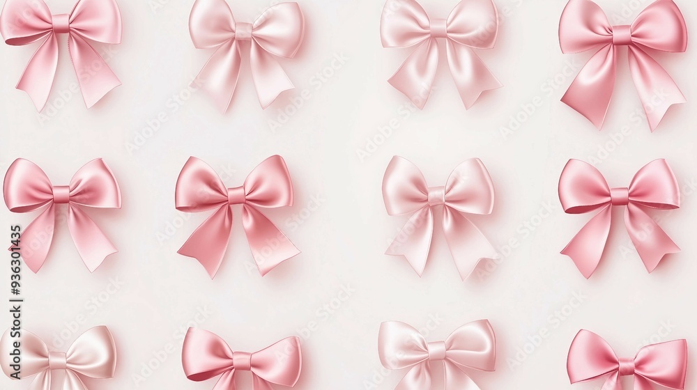 Elegant Satin Pink Bows Seamless Print for Feminine Designs Elegant Satin Pink Bows Seamless Print for Feminine Designs