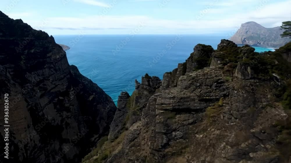 FPV Dynamic Motion Thrilling Flight Through Rugged Mountains to Coastal Horizon, Capturing Adventure and Immersion FPV Dynamic Motion Thrilling Flight Through Rugged Mountains to Coastal Horizon, Capturing Adventure and Immersion
