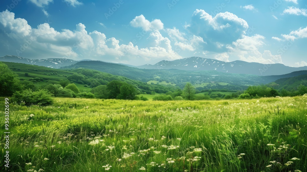 Naklejka premium Morning in the field