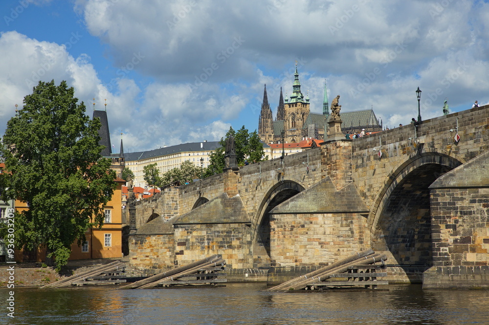 View of Prague Castle and Charles bridge from the river Vltava in Prague, Czech republic, Europe
View of Prague Castle and Charles bridge from the river Vltava in Prague, Czech republic, Europe