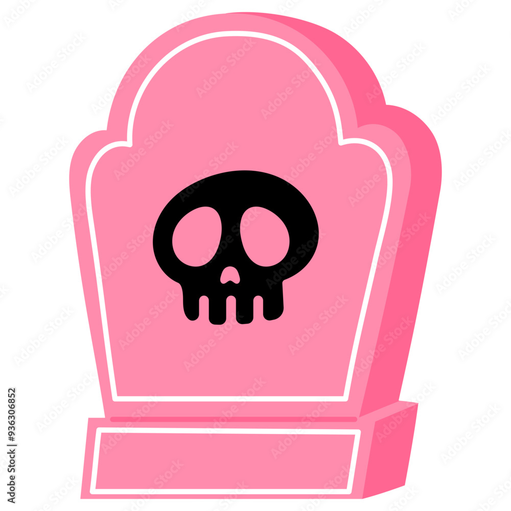 halloween pink grave with skull sign illustration halloween pink grave with skull sign illustration