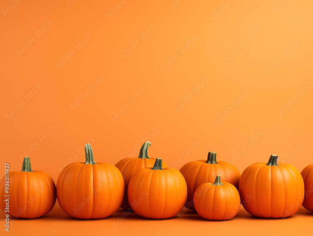 Top view different pumpkins arrangement. Top view different pumpkins arrangement.