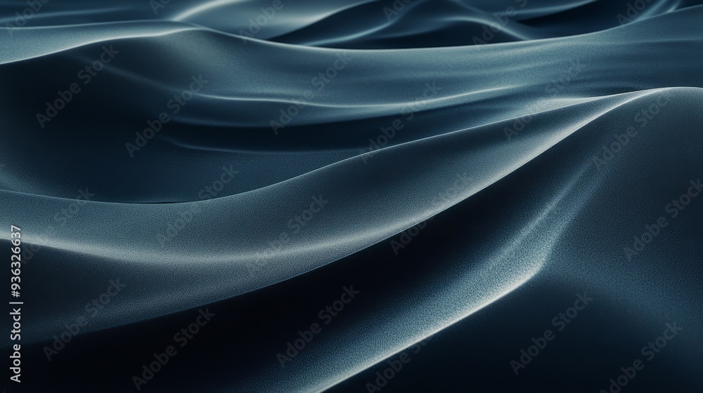 Obraz premium wave, light, blue, silk, texture, design, wallpaper, illustration, satin, backdrop, waves, soft, smooth, curve, vector, flowing, pattern, color, water, cloth, fabric, line, art, textile, digital