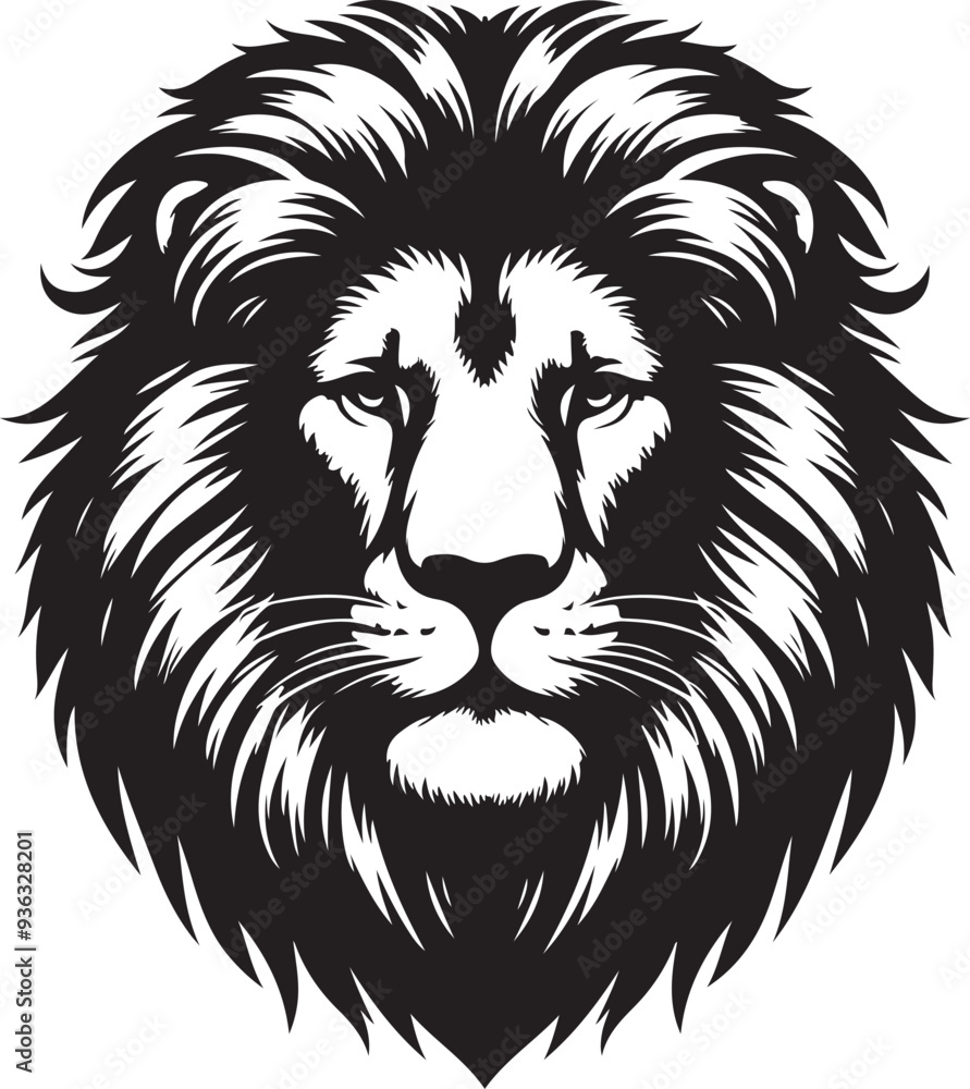 Lion head silhouette vector art illustration Lion head silhouette vector art illustration