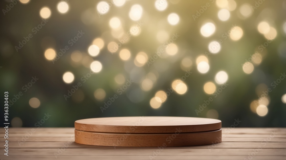Wooden podium with soft ivory bokeh for presentations. Wooden podium with soft ivory bokeh for presentations.