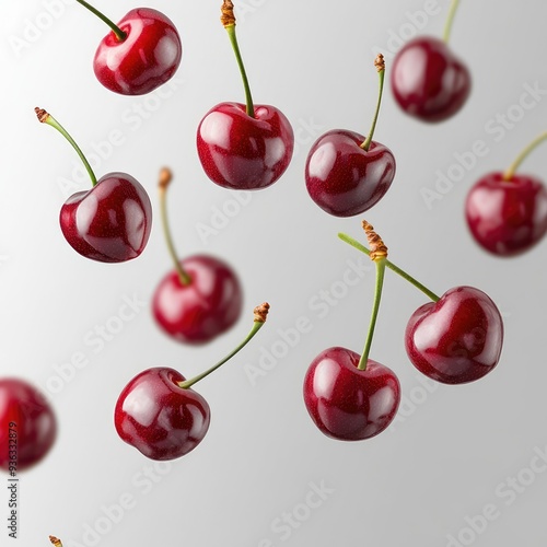 cherries on white background