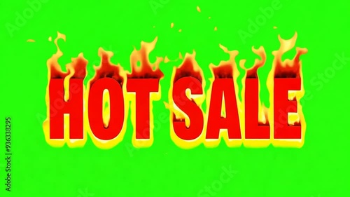 Hot Sale Animation, Hot Sale on Green Screen, Sales Promotion, Hot Sale on Green Screen Background