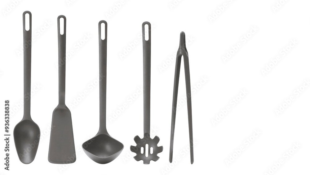 Group closeup of silicone kitchen utensils on copy-space background. Group closeup of silicone kitchen utensils on copy-space background.