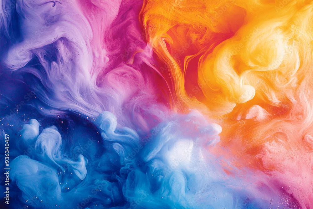 Dynamic abstract image featuring vibrant colorful paints in motion Dynamic abstract image featuring vibrant colorful paints in motion