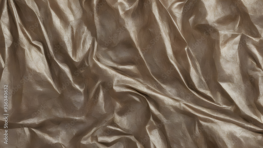 Neutral silver and brown wrinkled silk stain paper Texture Neutral silver and brown wrinkled silk stain paper Texture