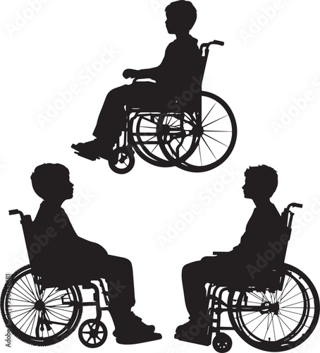 Silhouette of a Person with Wheelchair