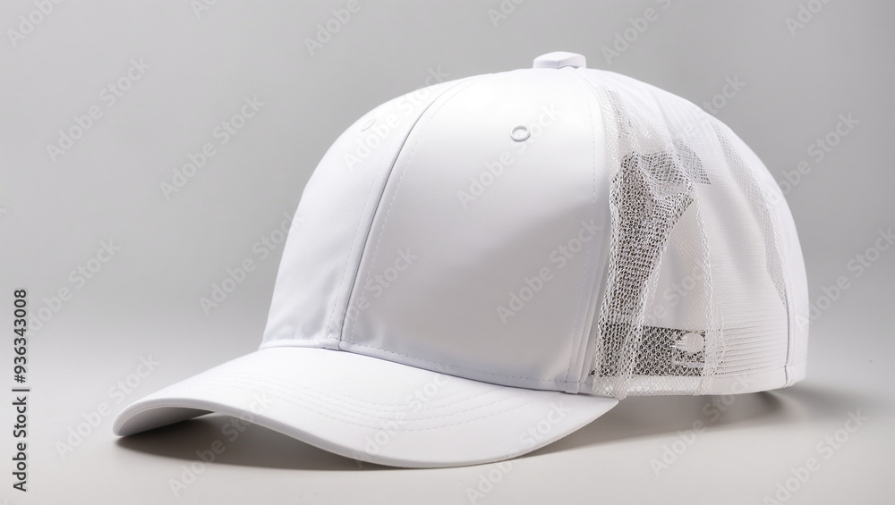 Fototapeta premium white baseball cap on white background
