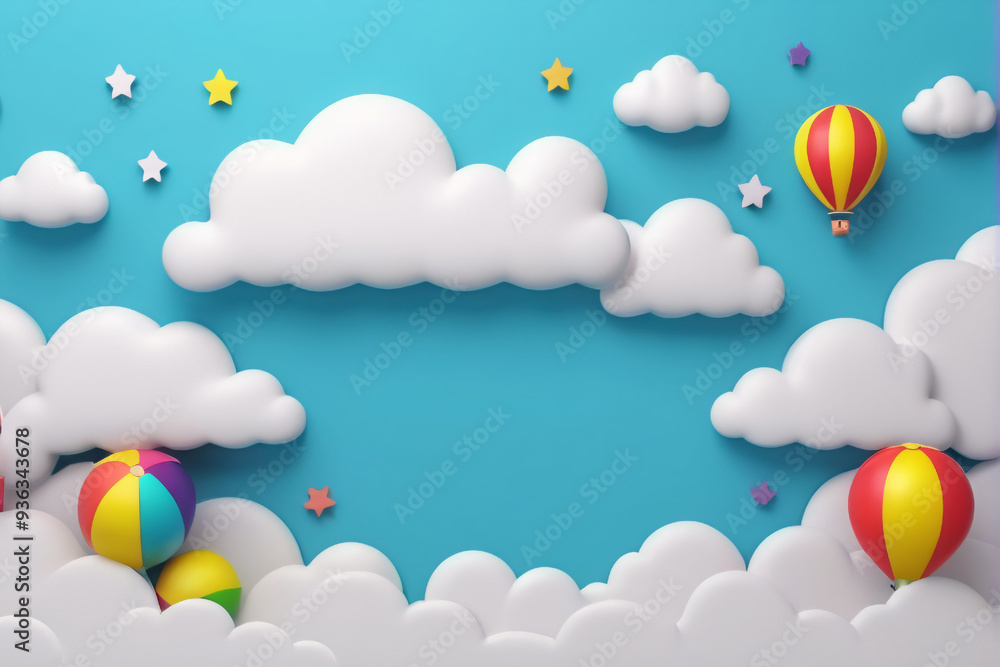 balloons in the wall with clouds balloons in the wall with clouds