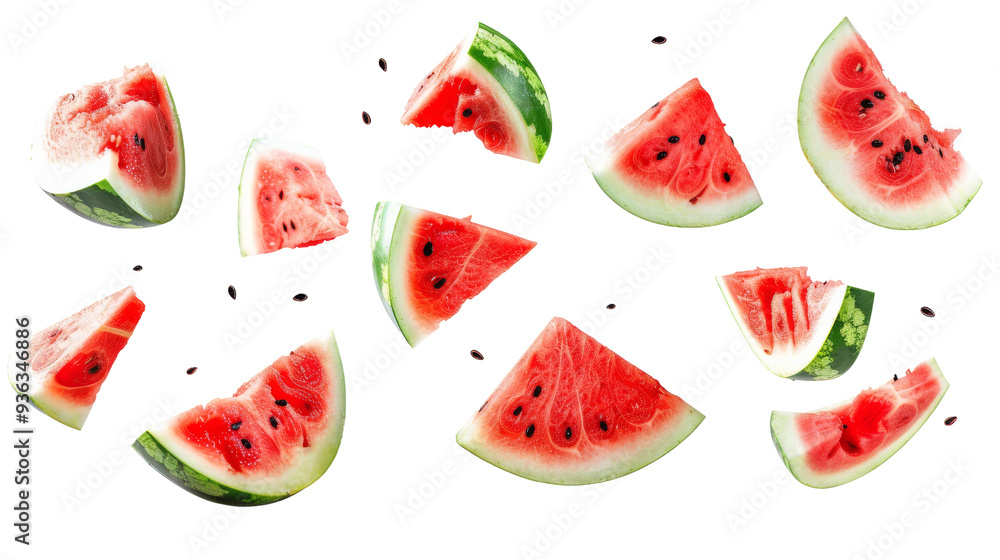 Watermelon slices falling Watermelon slices falling