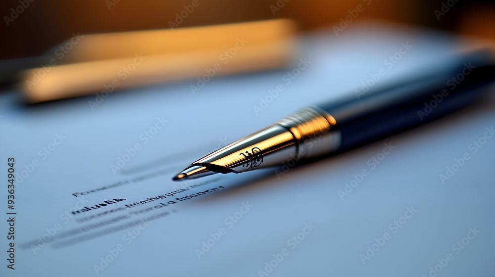 Closeup of a business contract being signed with the background blurred to emphasize the available copy space for text or design elements This image represents the formal process of closing a deal Closeup of a business contract being signed with the background blurred to emphasize the available copy space for text or design elements This image represents the formal process of closing a deal