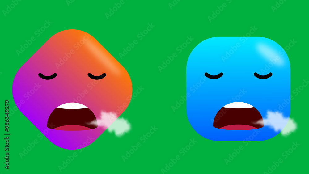 breath out and relaxing expression emoji