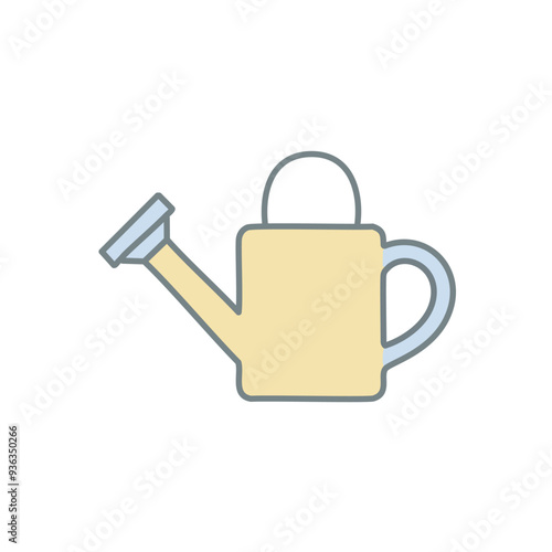 Simple watering can icon. A simple line drawing of a watering can, perfect for use in gardening or agricultural designs. The icon is minimalist and easy to understand.