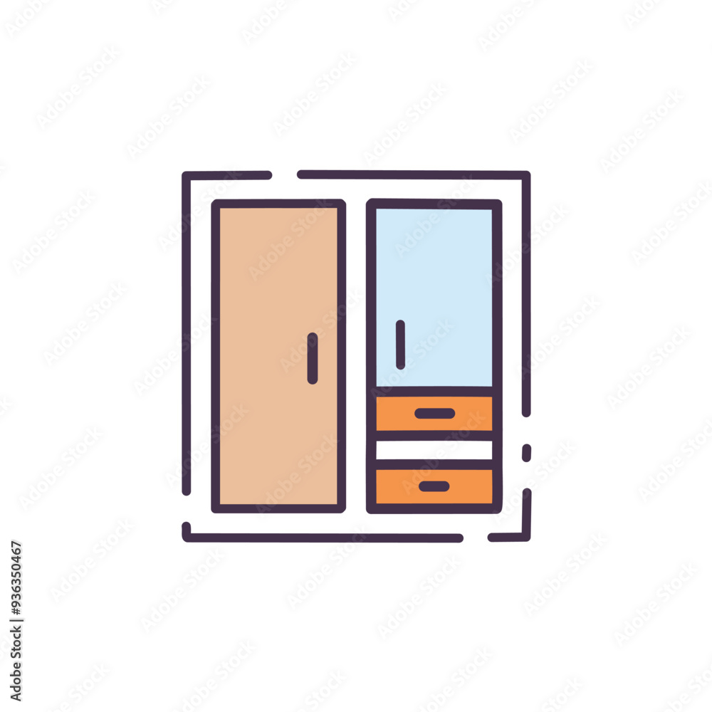 Sliding door cabinet with drawers. Modern and stylish wardrobe with sliding doors and drawers for efficient storage. Sliding door cabinet with drawers. Modern and stylish wardrobe with sliding doors and drawers for efficient storage.