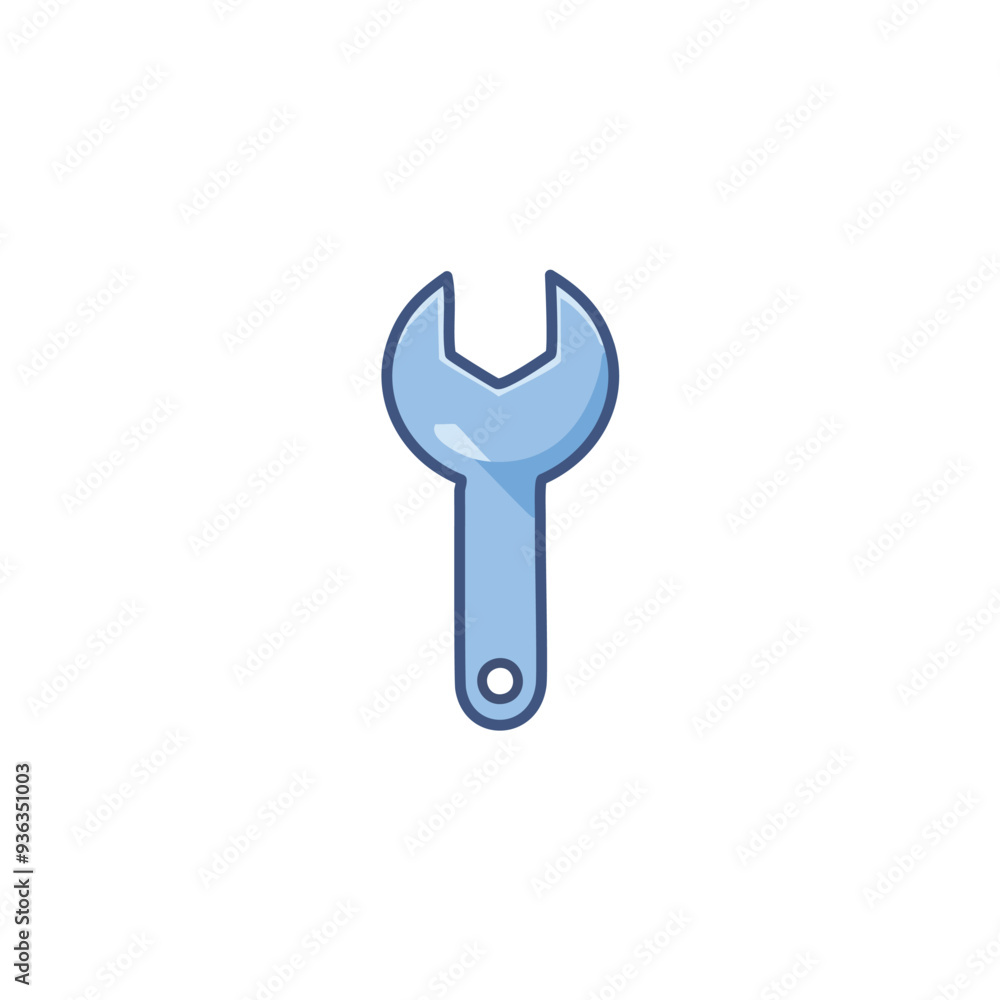 Blue wrench tool icon. A simple, stylized illustration of a wrench tool in blue. Perfect for use in apps, websites, and presentations. Blue wrench tool icon. A simple, stylized illustration of a wrench tool in blue. Perfect for use in apps, websites, and presentations.