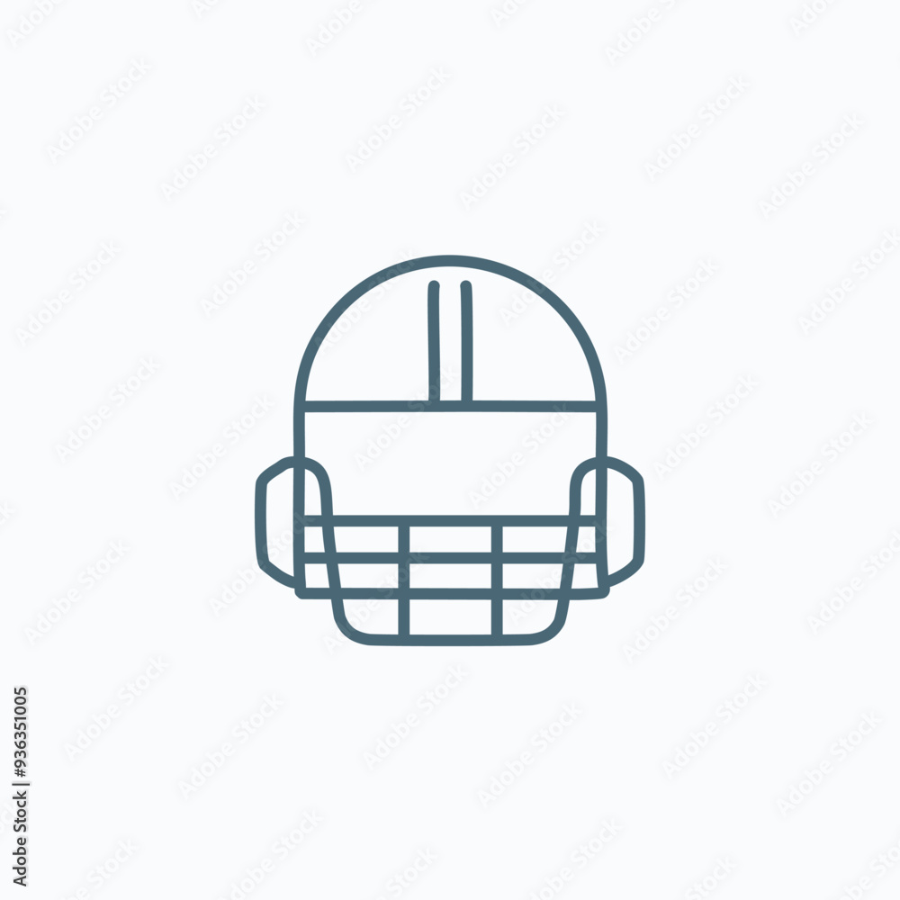 Cricket helmet icon line art. Simple line art illustration of a cricket helmet. A protective headwear for cricket players. Cricket helmet icon line art. Simple line art illustration of a cricket helmet. A protective headwear for cricket players.