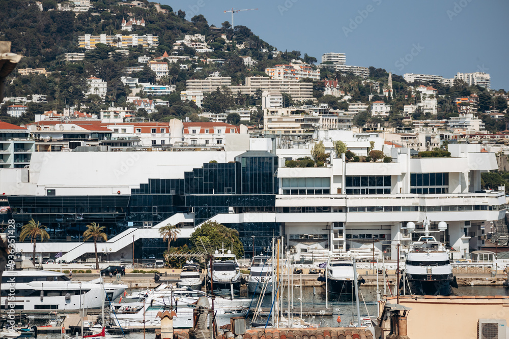 Cannes, France - August 1, 2024: View of central Cannes, on the French Riviera Cannes, France - August 1, 2024: View of central Cannes, on the French Riviera