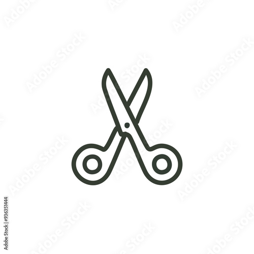Simple scissors outline icon. Line art icon of a pair of scissors. Ideal for web design, mobile apps, and print media.