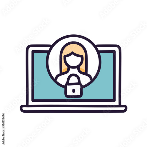 Billede på lærred Secured user account on laptop