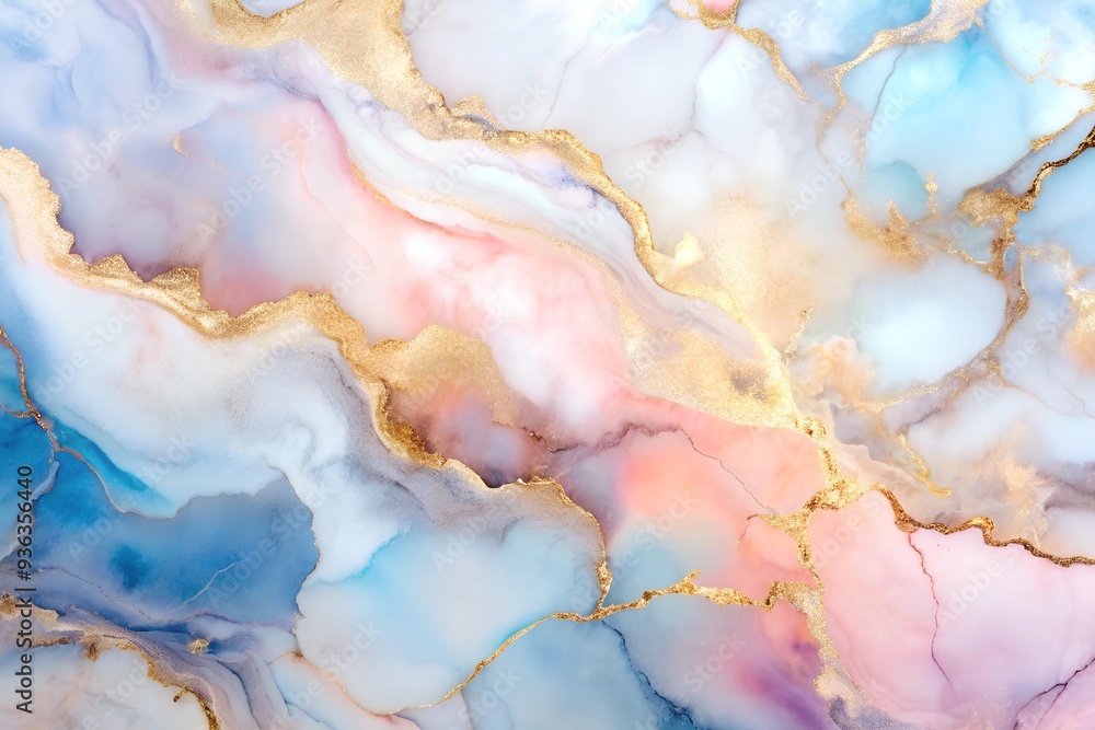 Realistic liquid marble background with gold. AI Realistic liquid marble background with gold. AI