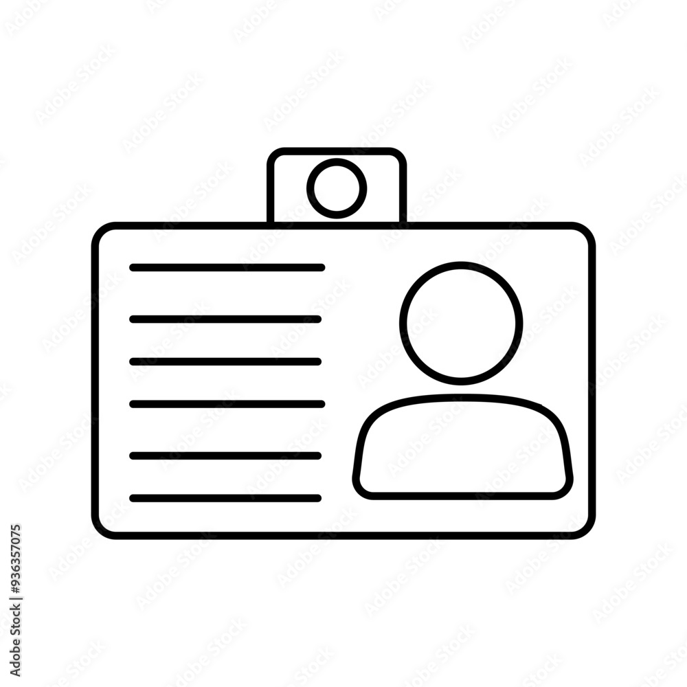 Identification card design featuring a blank template for personal details and a photo space Identification card design featuring a blank template for personal details and a photo space